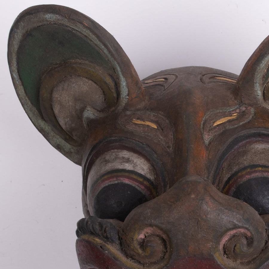 Vintage Carved Barong Wall Decor Masks