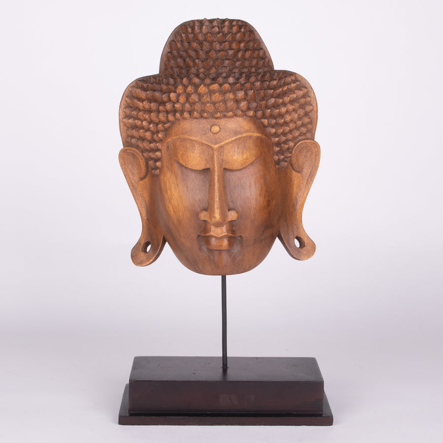 Carved Wooden Buddha Mask