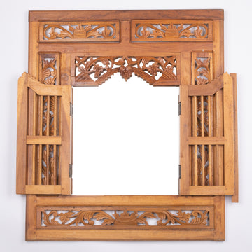 Carved Balinese Window Mirror
