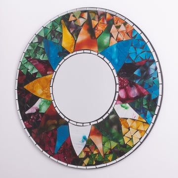 Mosaic Rainbow Sun Round Mirror Medium 16