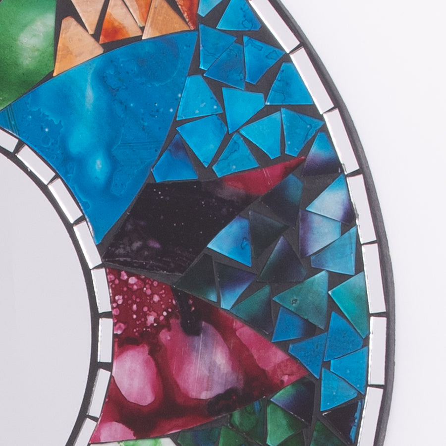 Mosaic Rainbow Sun Round Mirror Medium 16