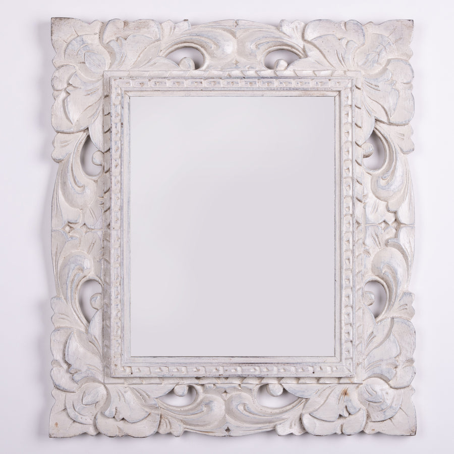 Rustic & Ornate Carved Wood Mirror