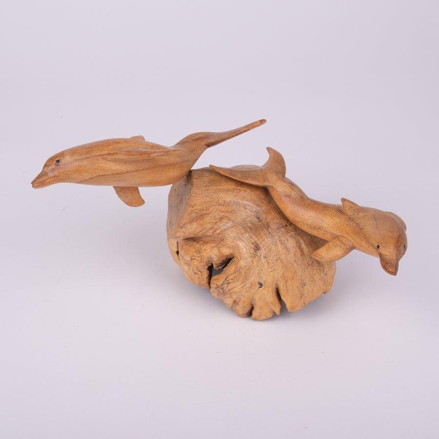 Parasite Wood Double Dolphin Carving
