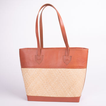 Leather and Rattan Weave Stylish Purse