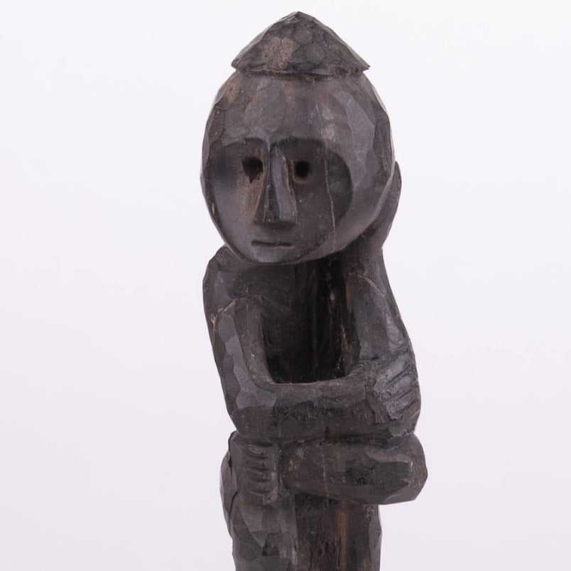 Primitive Thinking Man Carving Small