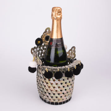 Chinese Coin Basket for a Wine Bottle