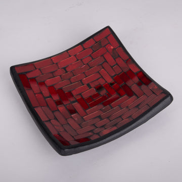 Mosaic Small Square Bold Red Plate