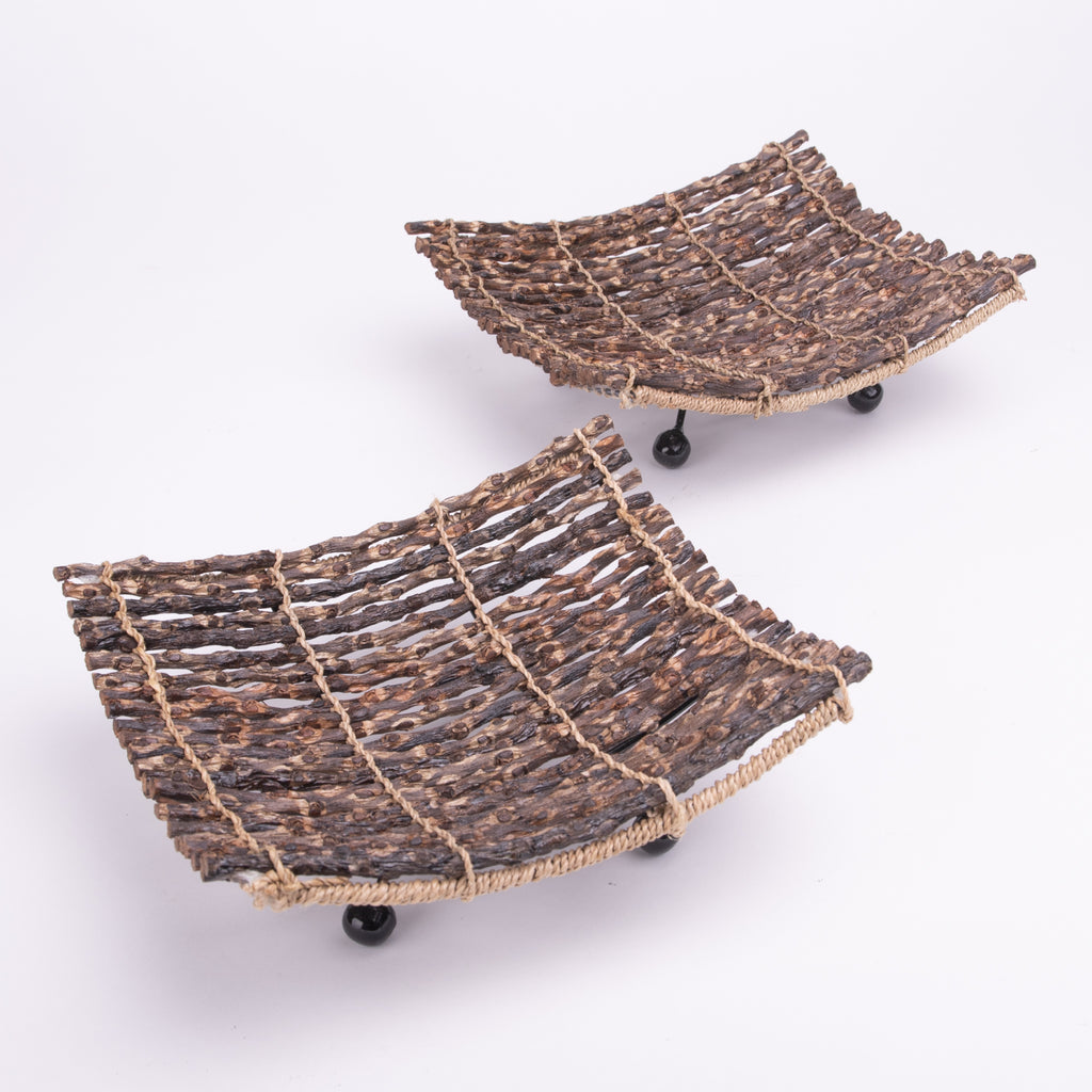 Small Square Twig Tray Set