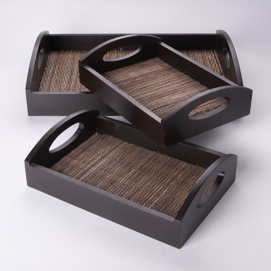Nesting Set of 3 Trays in a Japanese Light