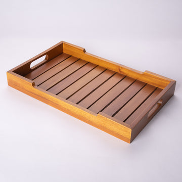 Wooden Tray with Slats & Handles Sushi-Like
