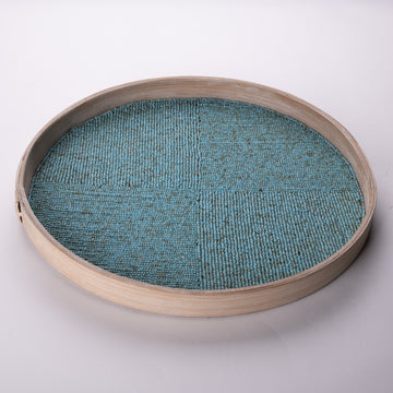 Circular Tray inlaid with Seed Beads