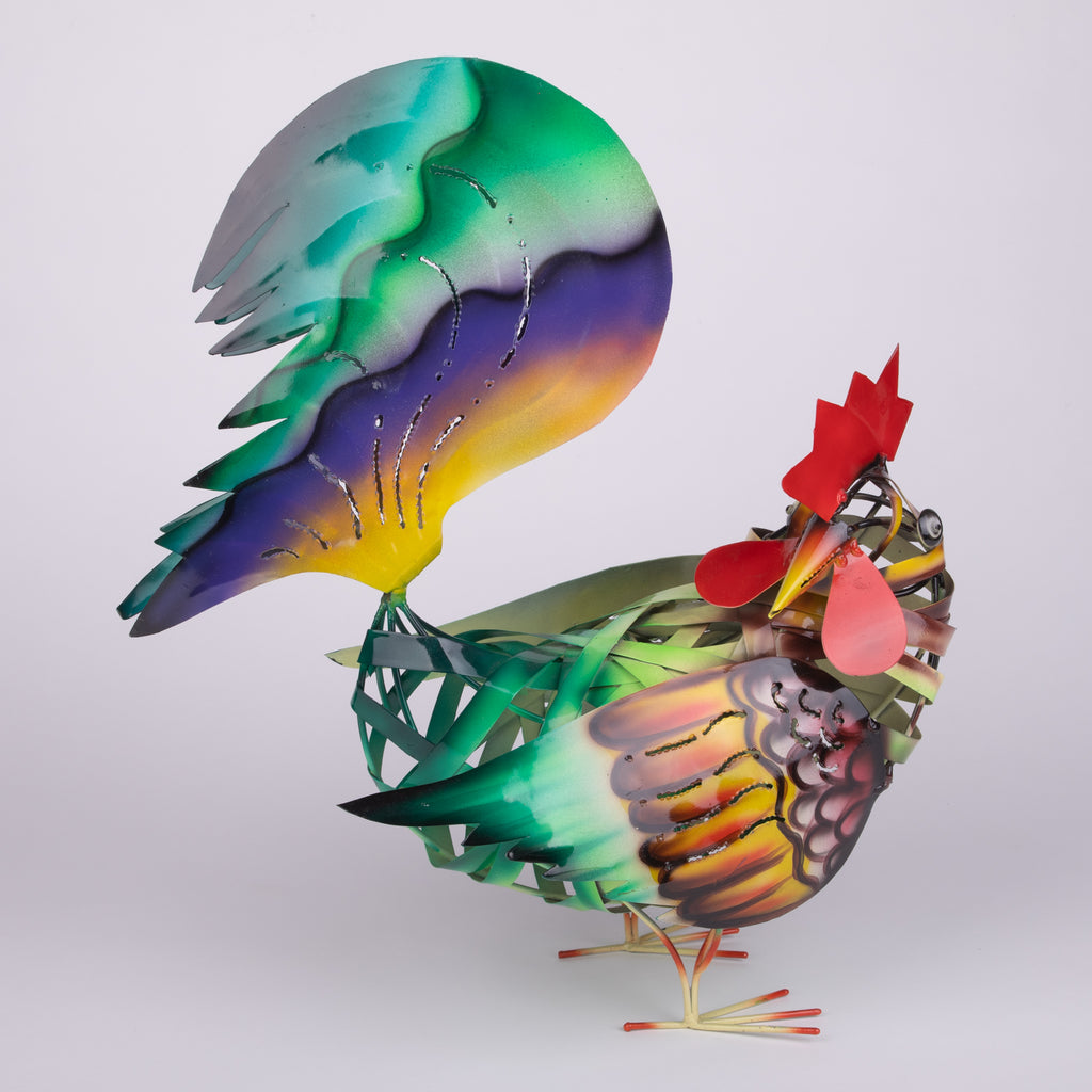 Metal Abstract Rooster Sculpture so Bright