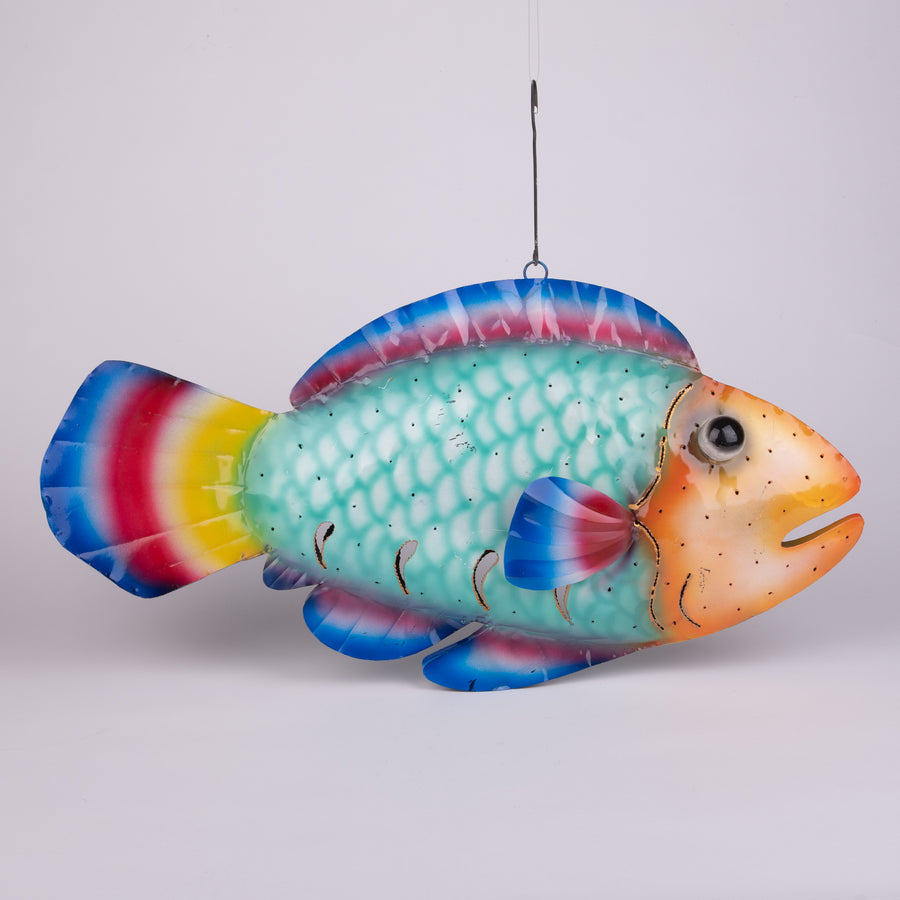 Hanging Colorful Metal Fish Sconce & Sculpture – From Bali to Us