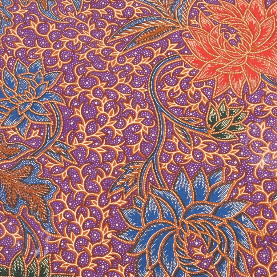 Traditional Batik Sarong Floral in Purple