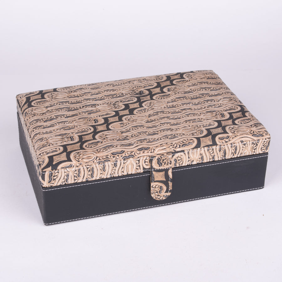 Exquisite Leather & Batik Jewelry Box