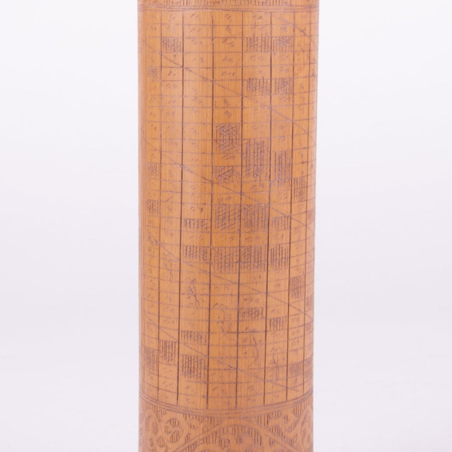 Vintage Batak Bamboo Medicine Container & Calendar