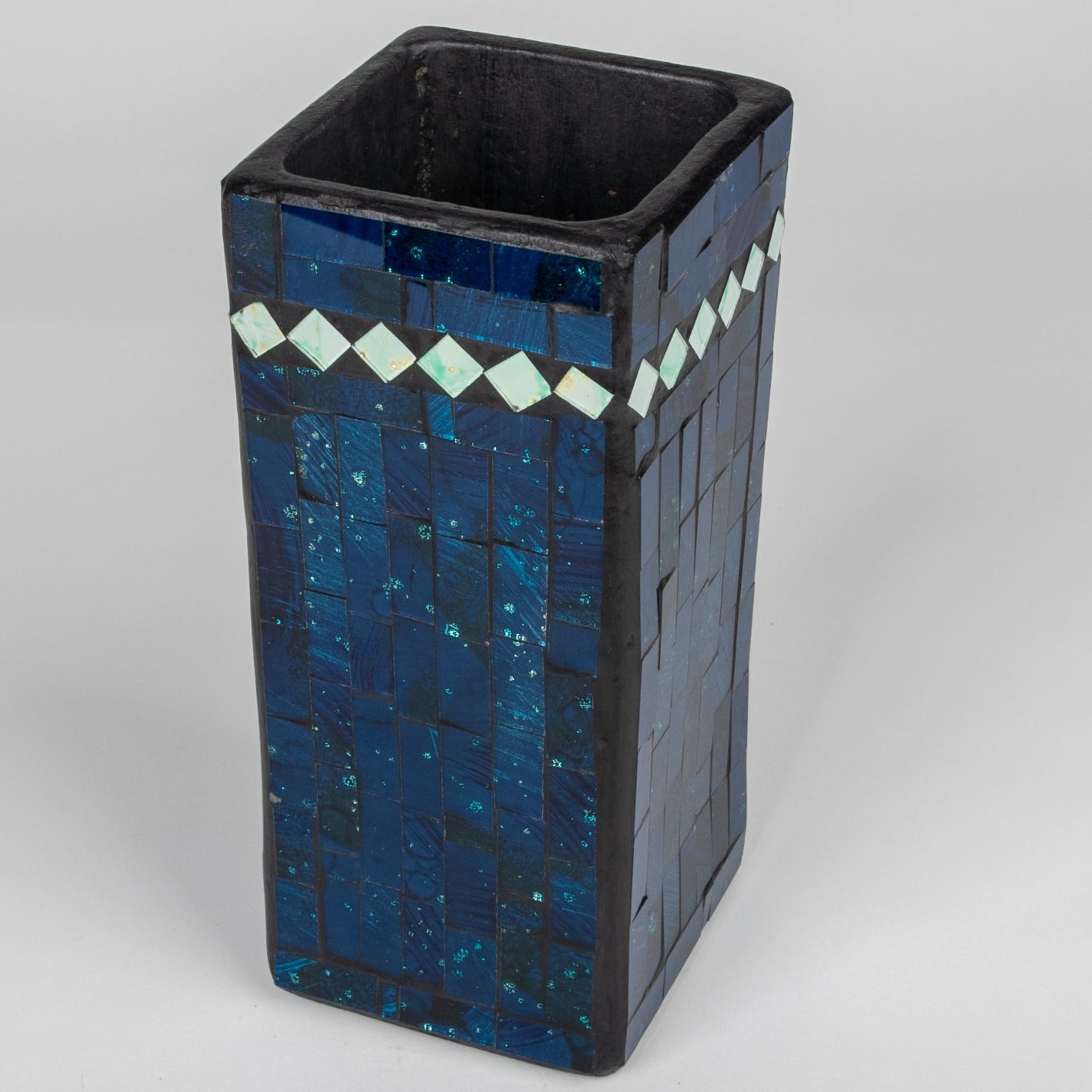 Deep Blue Mosaic Tile Vase From Bali to Us